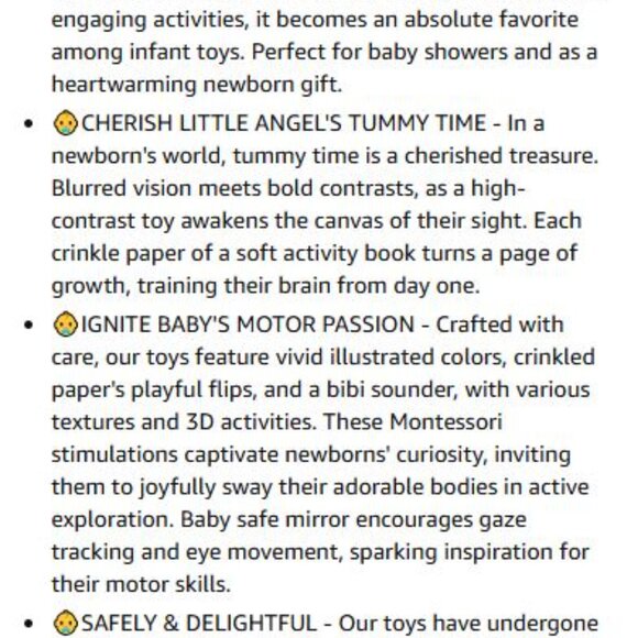 NEW Tummy Time Mirror Toys with High Contrast Soft Book - Picture 10 of 10